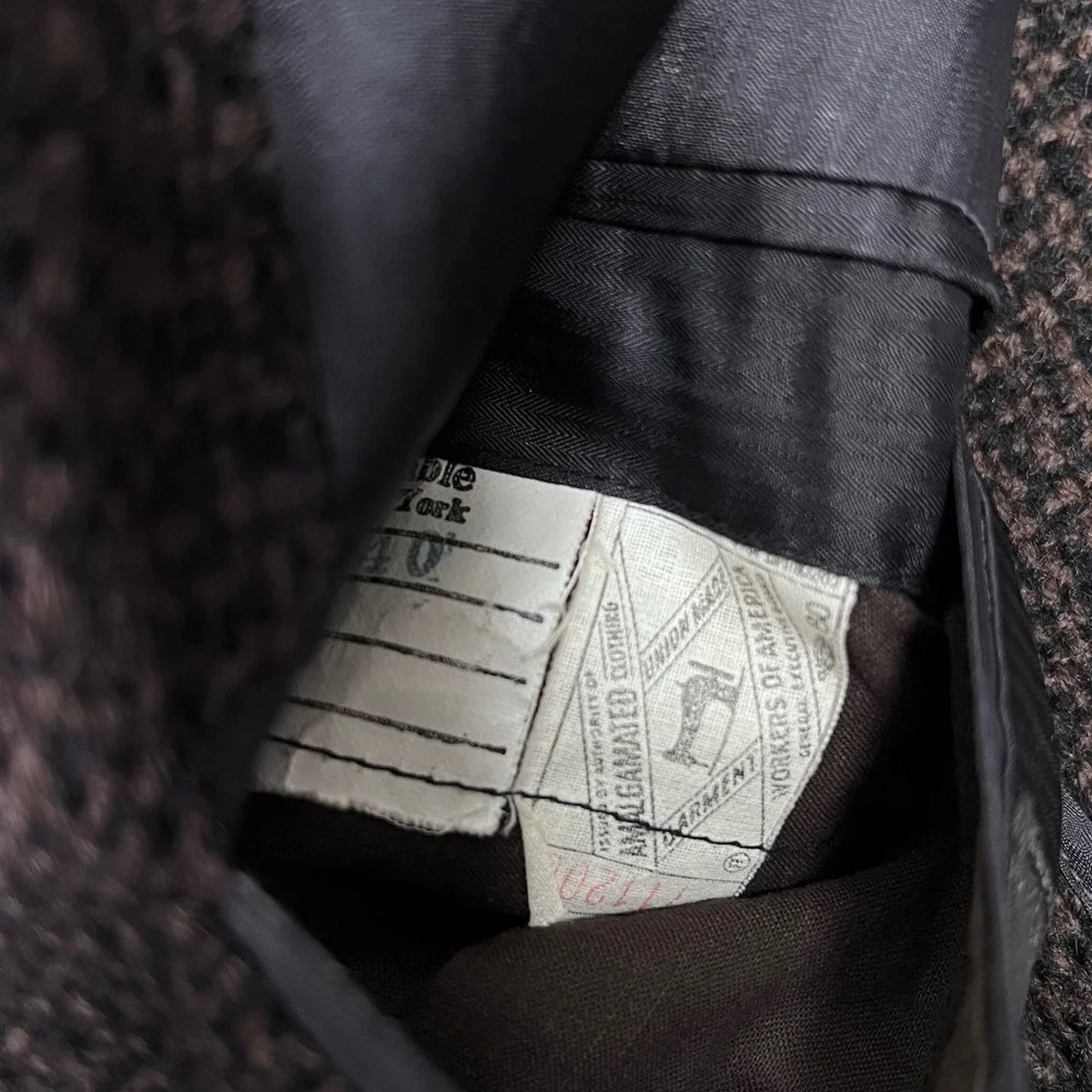 1950s Arnold Constable Sport Coat Mens 40 Brown Vintage Tweed Wool Check Blazer
